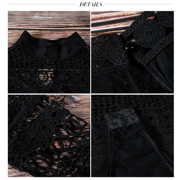 Black Long Sleeve Lace Bodysuit - Picture 3 of 6